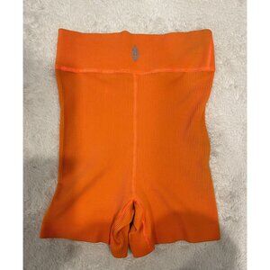 Free People Movement Ribbed Free Throw Orange Legging Shorts XS Cross Waistband